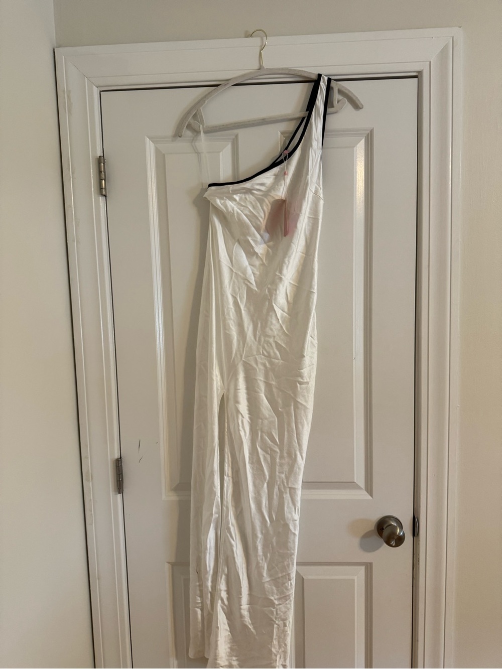 Hello Molly White One-Shoulder Maxi Dress